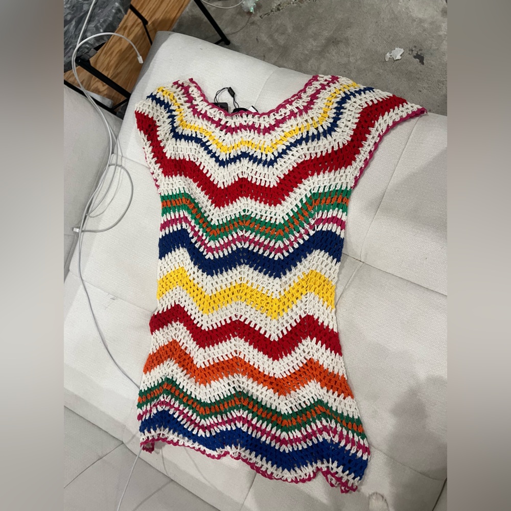 Colorful Chevron Knit Mini Dress
